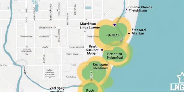 Map showing service area in Miami and surrounding neighborhoods